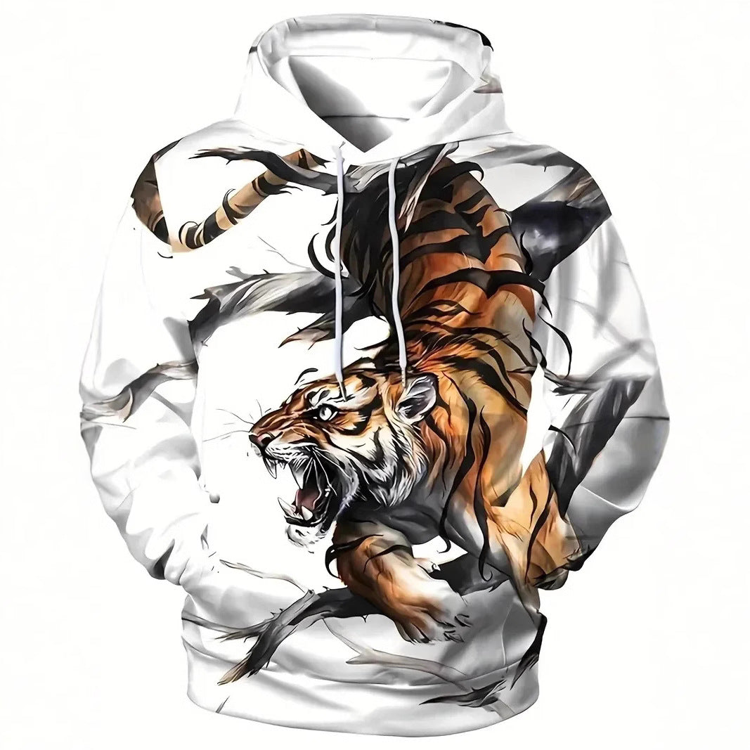 Women's Hoodie with Wolf and Butterfly Motif Mune Fashion