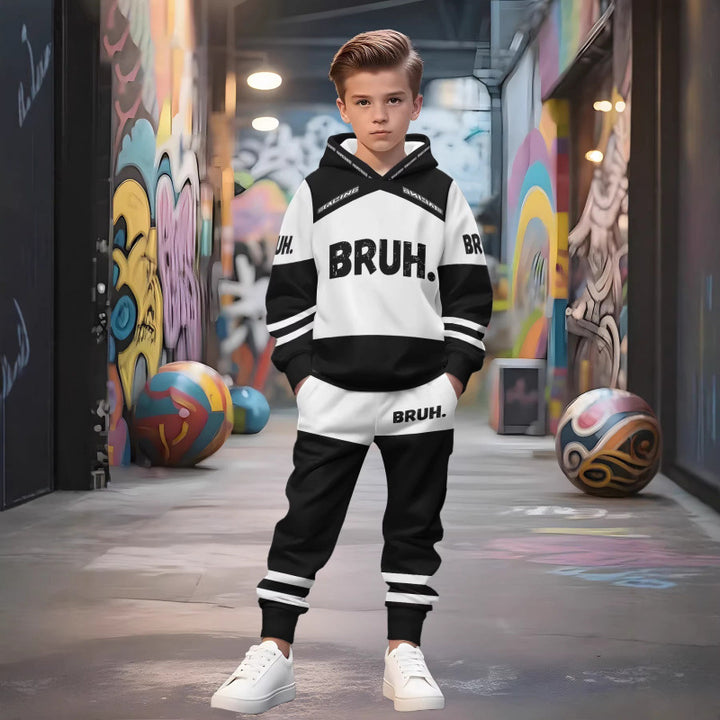 Unisex nan children's jogging suit with hoodie and detailed car print Mune Fashion