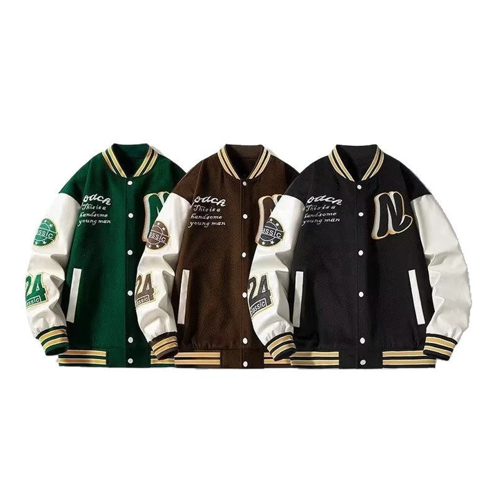 Men's Varsity Jacket with Classic Details Mune
