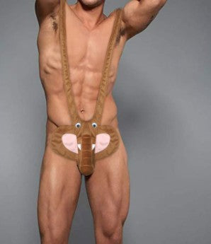 Men's unusual velvet reindeer thong with elastic waistband Mune Fashion