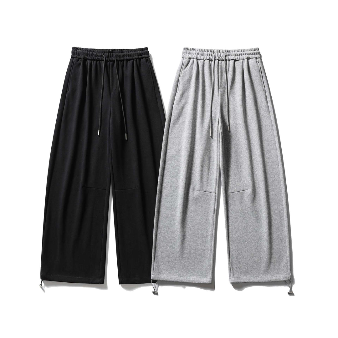 Unisex Wide Sweatpants with Drawstring, Knee Patch and Adjustable Hem Mune Fashion