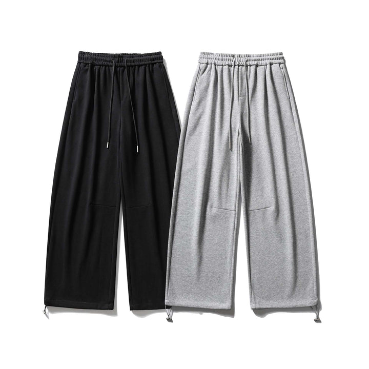 Unisex Wide Sweatpants with Drawstring, Knee Patch and Adjustable Hem Mune Fashion