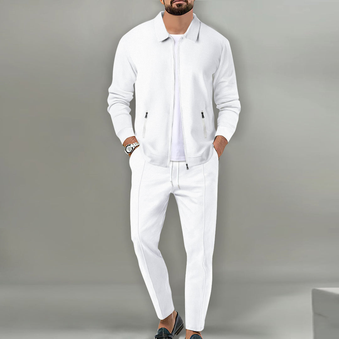 Men's Sporty Complete Set with Elegant Outer Jacket Mune