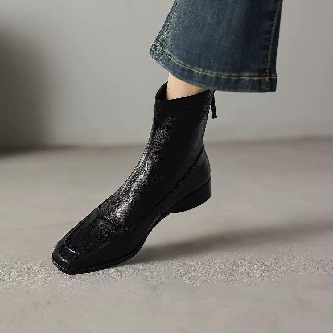 Ladies Fashion Leather Ankle Boots with Elegant Design Mune Fashion