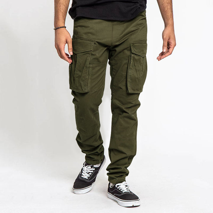 Men's nan tapered cargo pants with large flap pockets, reinforced knees, and narrow leg Mune Fashion