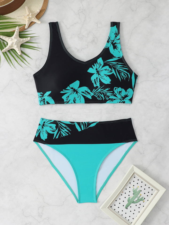 Ladies sporty bikini set with floral design Mune Fashion