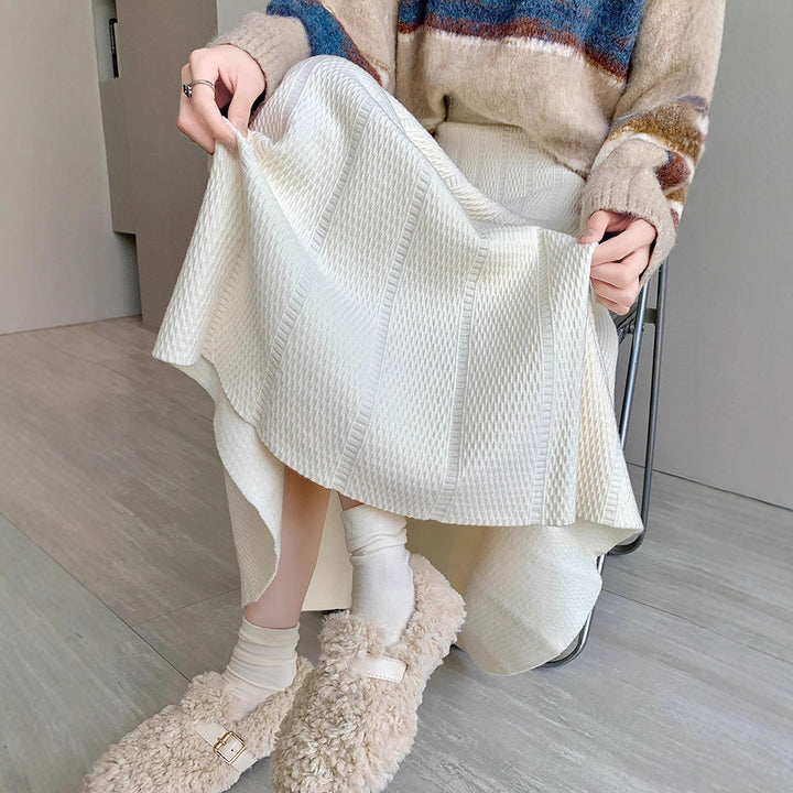Women Wide Cut Knit Skirt Mune Fashion