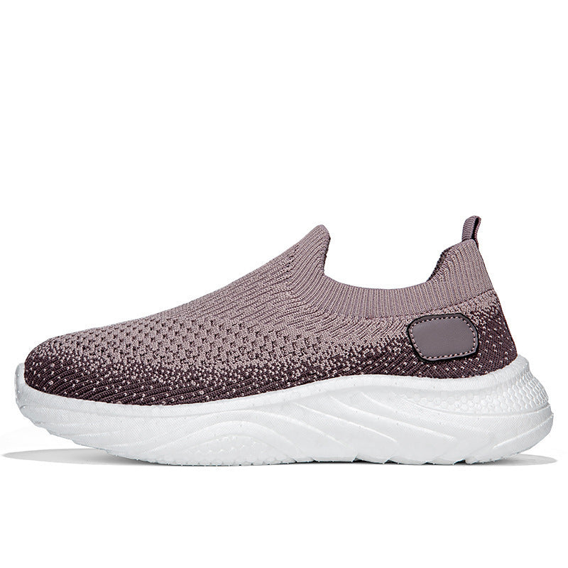 Women’s elastic knitted casual slip-on moccasin-style shoe with sock-like entry and padded wave comfort sole Mune Fashion