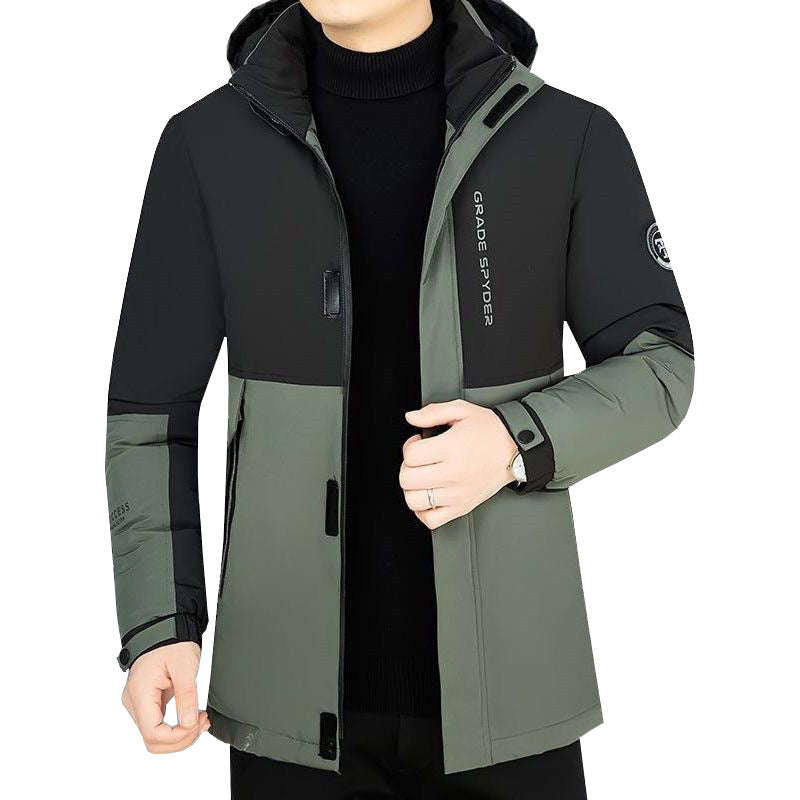 Men's Padded Travel Parka with Hood and Windproof Performance Shell Mune Fashion