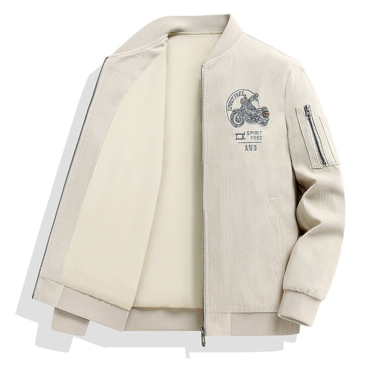 Men's Stylish Bomber Jacket with Stylish Motorcycle Design Mune Fashion