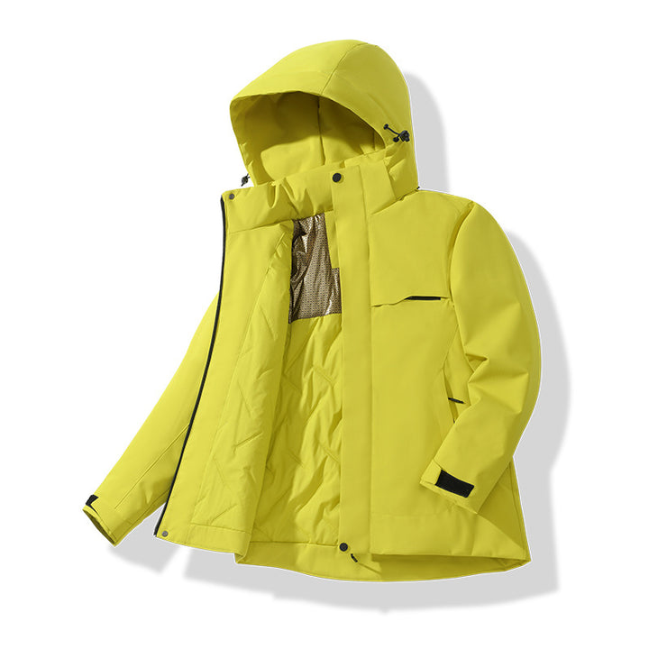 Men Water-repellent Thermal Parka with Hood, Quilted Interior & Hidden Zipper Mune Fashion