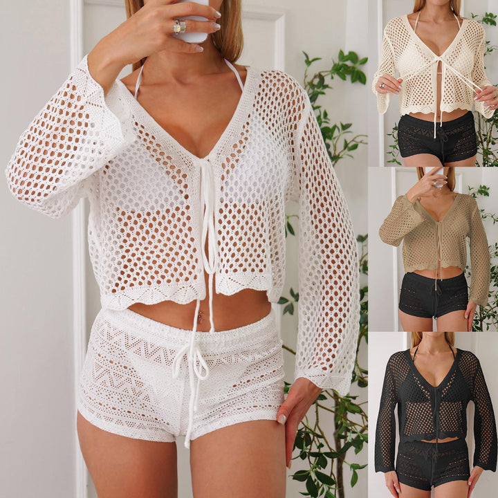 Ladies Airy Crochet Beach Pullover Mune Fashion