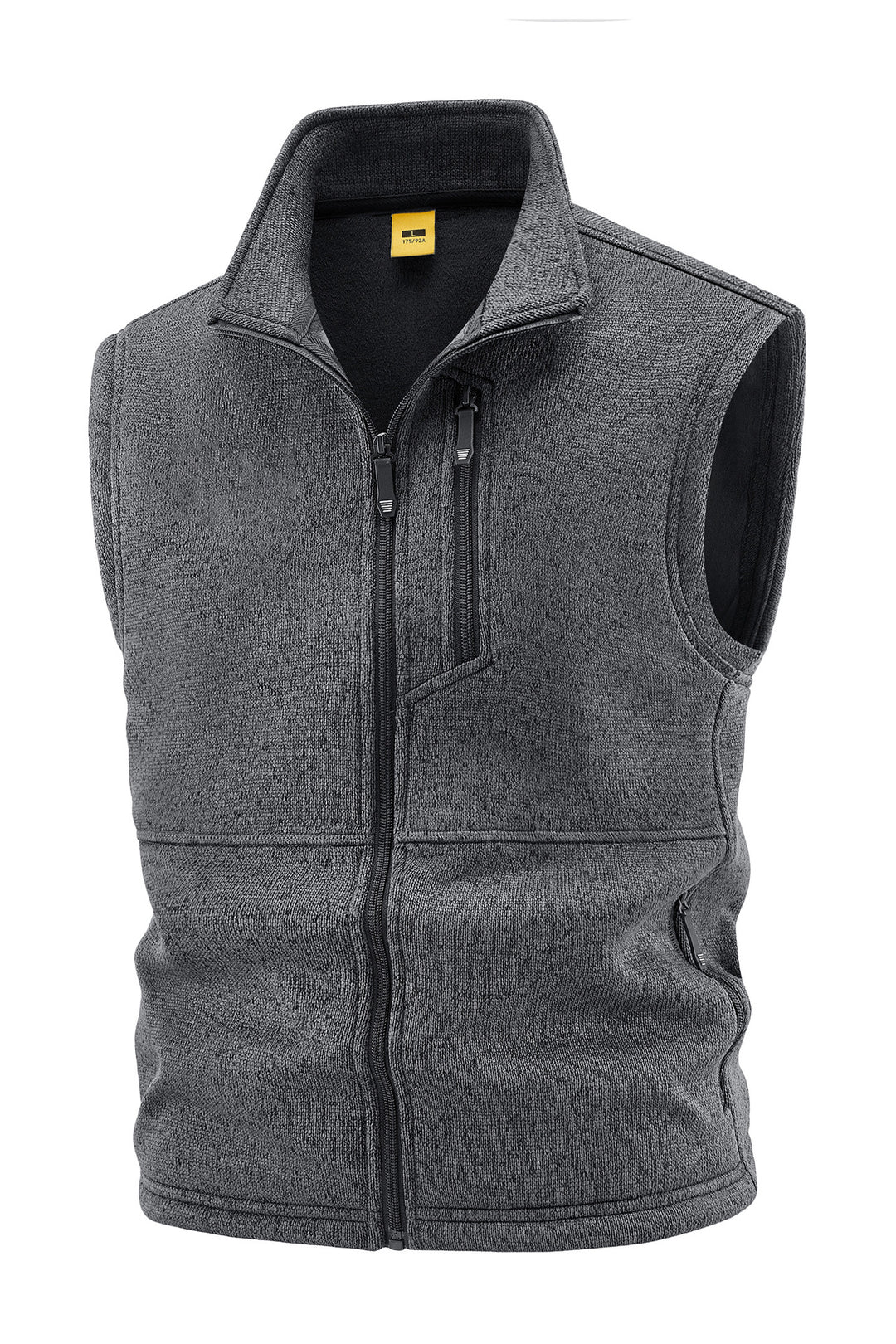Men's fleece vest with high stand collar, chest zipper and side pockets Mune Fashion