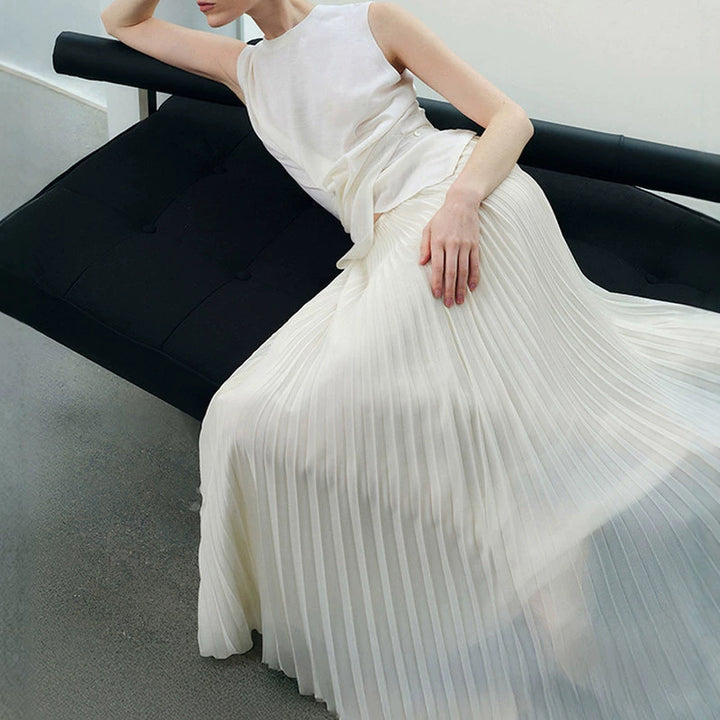 Women's Pleated Maxi Skirt Mune Fashion