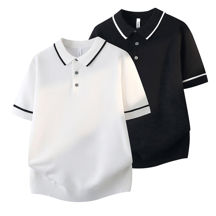 Men's Elegant Polo Shirt with Contrasting Accents Mune Fashion