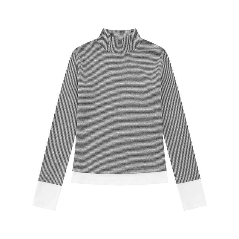 Women's turtleneck long-sleeve shirt with contrast finishes Mune Fashion