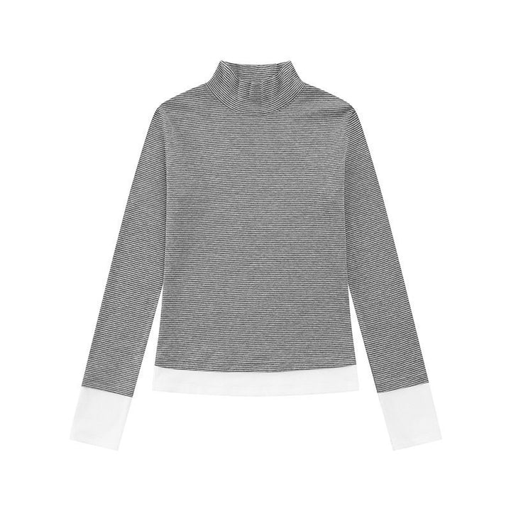 Women's turtleneck long-sleeve shirt with contrast finishes Mune Fashion