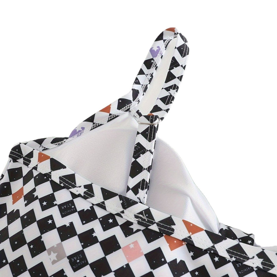 Women's Triangle Bikini Top with Modern Graphic Pattern Mune Fashion