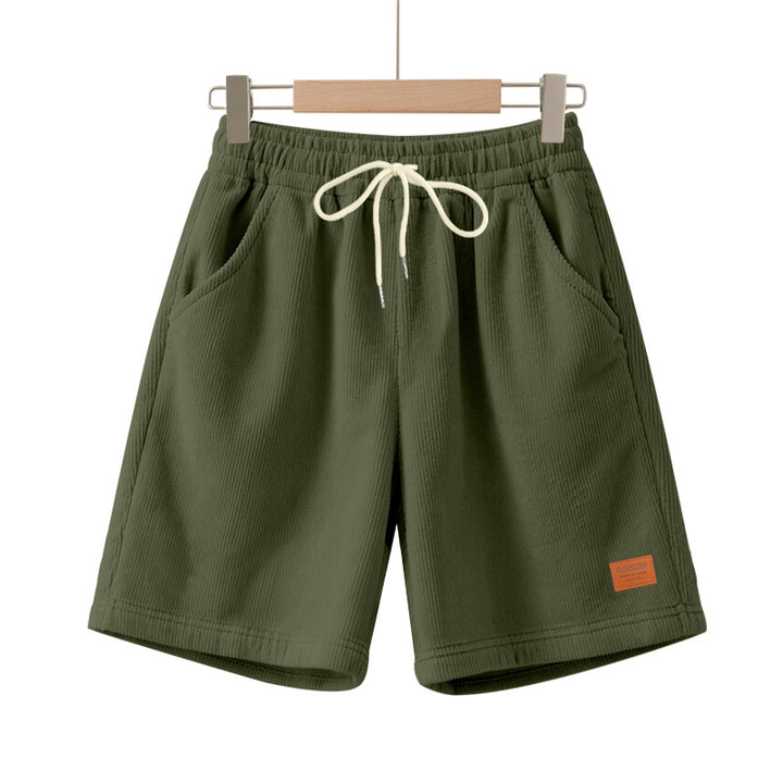 Men's casual Bermuda shorts made of finely structured cotton blend with elastic waistband and drawstring Mune Fashion