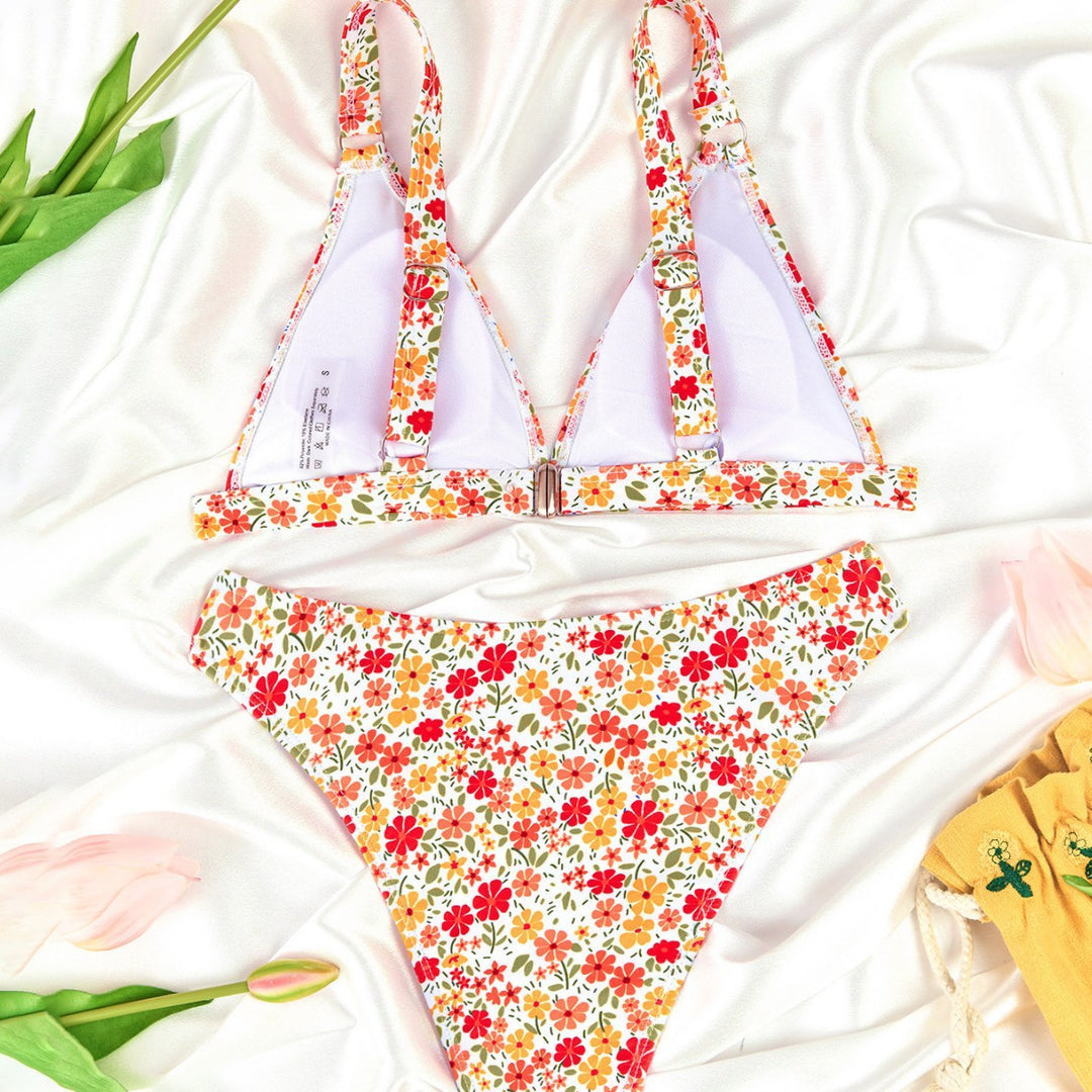 Ladies Floral Pattern Bikini Mune Fashion