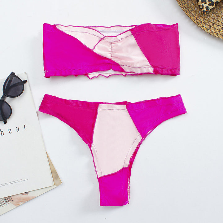 Women's Bandeau Bikini with Ruffle Details Mune Fashion