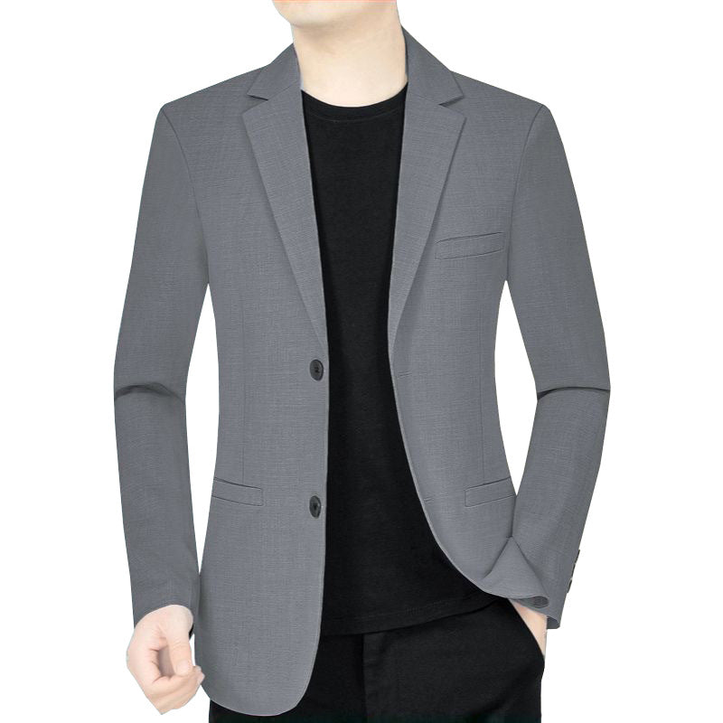 Men's slim fit single-breasted city blazer with textured wool blend Mune Fashion