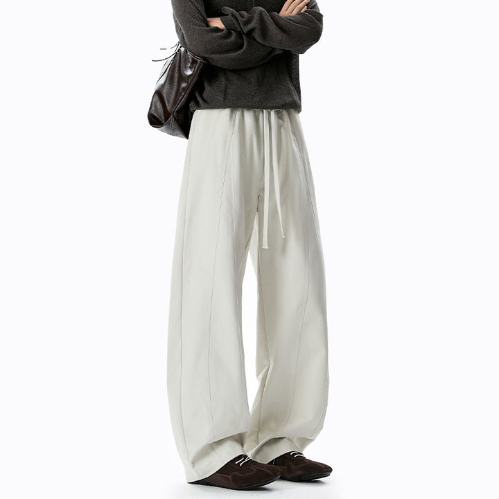 Ladies Elegant and Wide Fabric Trousers Mune Fashion