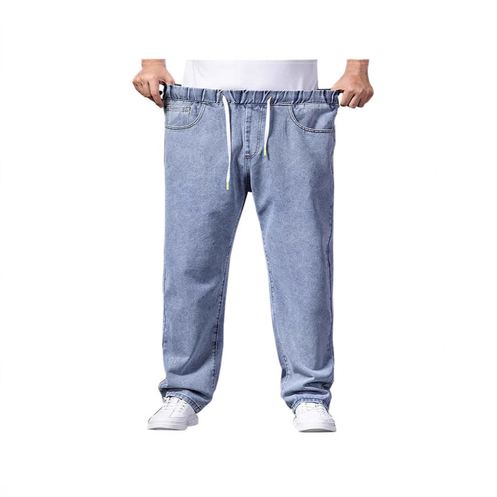 Men's adjustable waist Denim Jogging Pants with elastic waistband and drawstring Mune Fashion