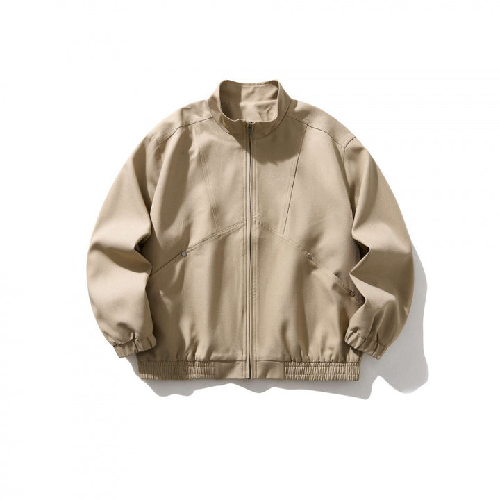 Unisex Light Oversized Zip Jacket in Bomber Style with Stand-up Collar and Elastic Hem Mune Fashion