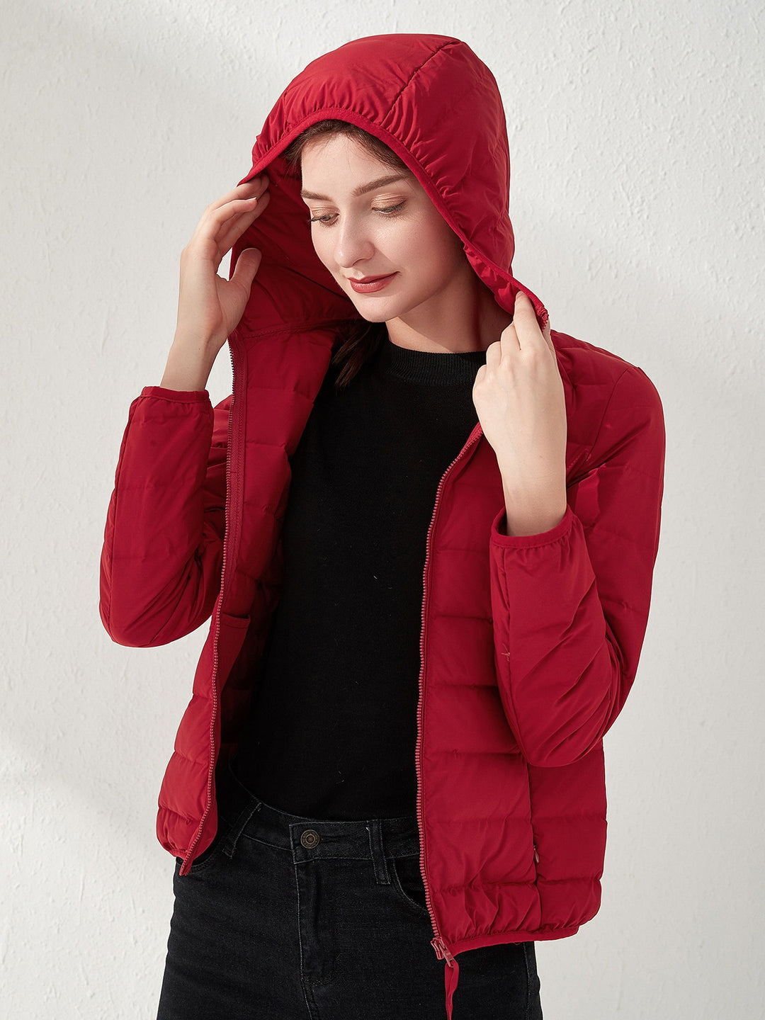 Women's Tailored Ultralight Padded Jacket with Stand-Up Collar and Slim Silhouette Mune Fashion