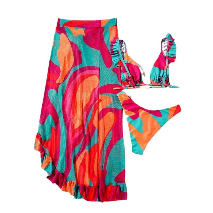 Women's bikini set with ruffles and lightweight beach dress Mune Fashion