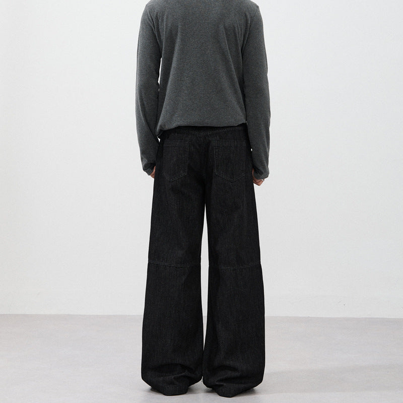 Men's Marlene denim pants in extra-wide palazzo cut with floor-length leg Mune Fashion