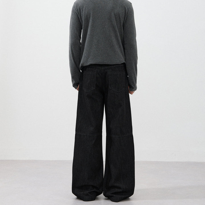 Men's Marlene denim pants in extra-wide palazzo cut with floor-length leg Mune Fashion