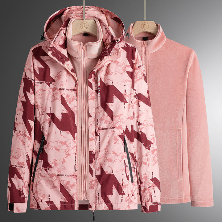 Men's modular softshell parka with removable fleece inner jacket, windproof outer shell and adjustable hood Mune Fashion
