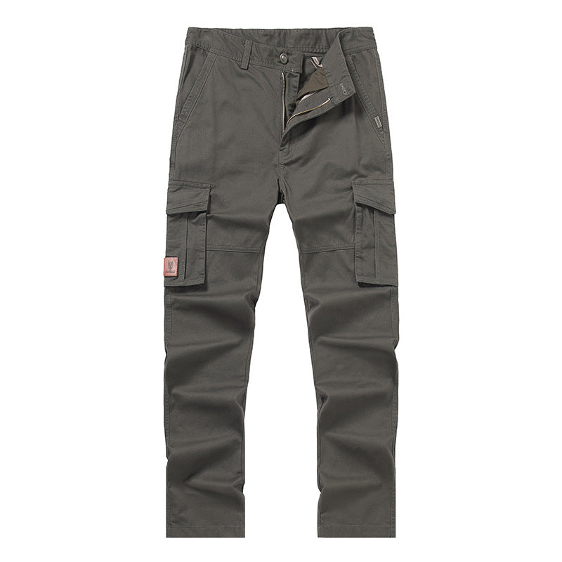 Men's cargo pants in slim-straight cut with multiple pockets and reinforced knees Mune Fashion