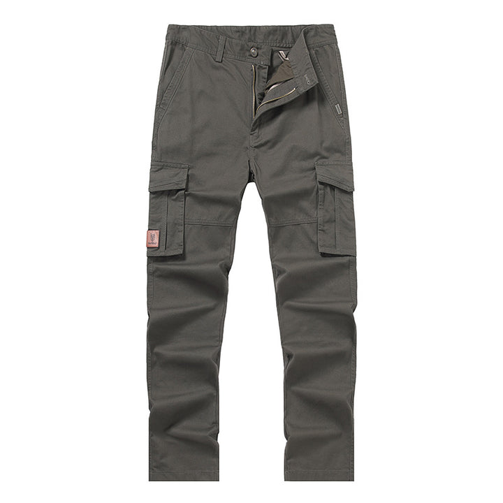 Men's cargo pants in slim-straight cut with multiple pockets and reinforced knees Mune Fashion