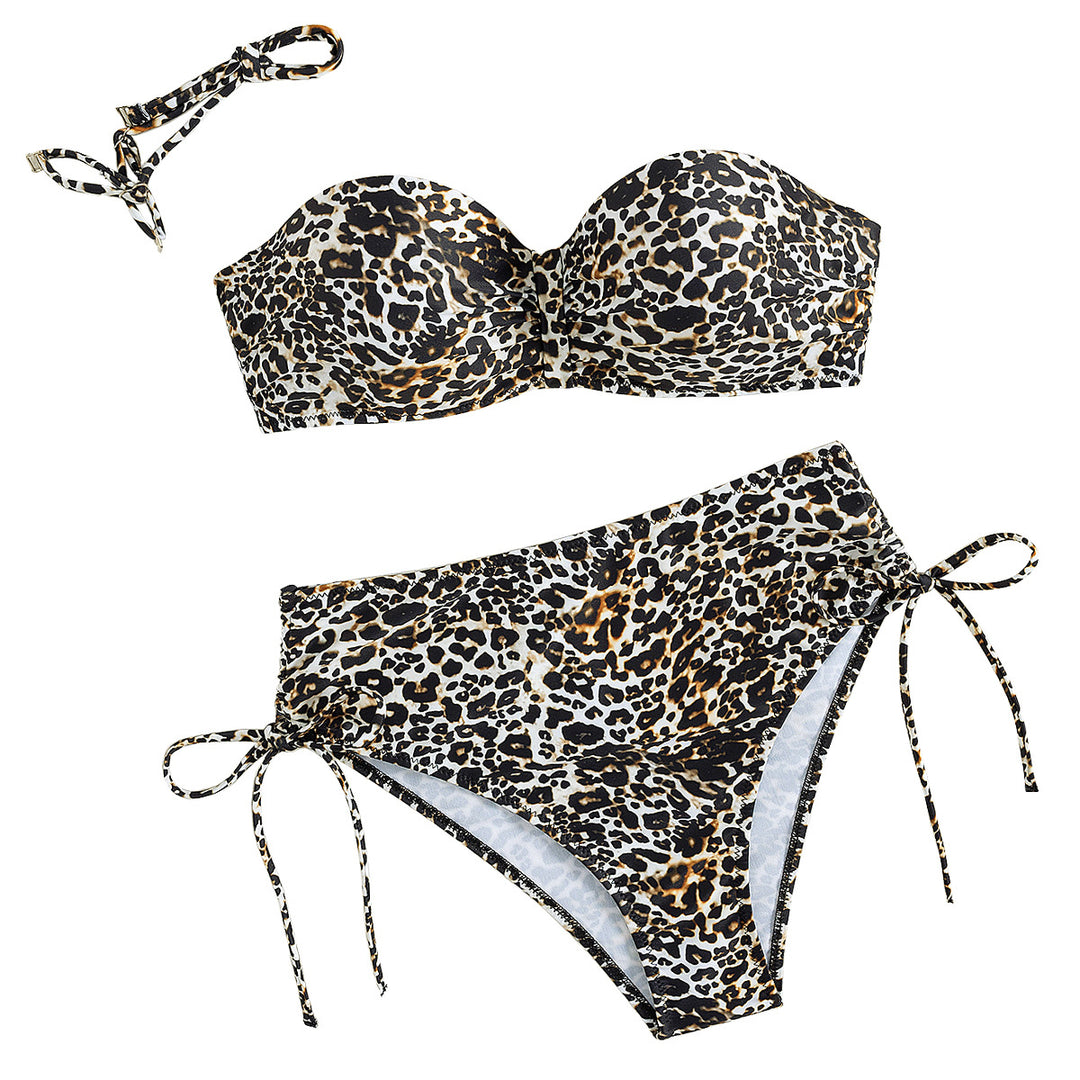 Ladies' Beach Bikini with sophisticated leopard pattern and high-waisted cut Mune Fashion