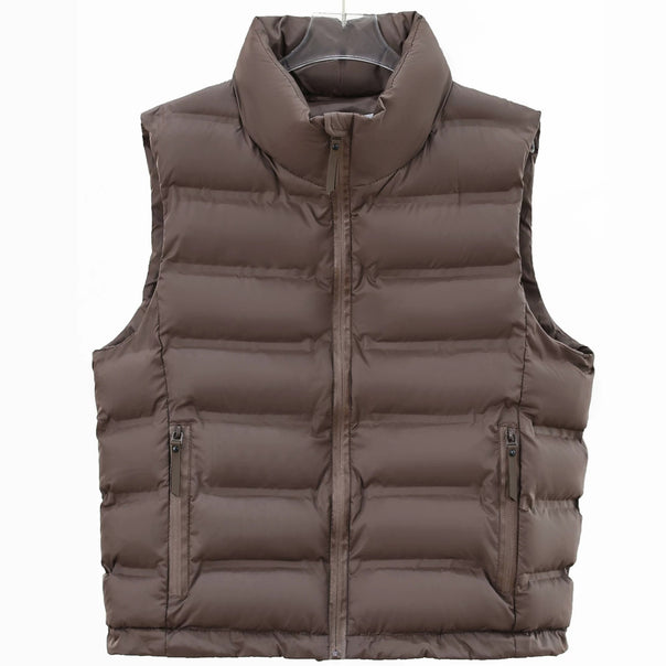 Men's Quilted Down Vest with High Stand Collar and Wind-/Water-Repellent Outer Fabric Mune Fashion