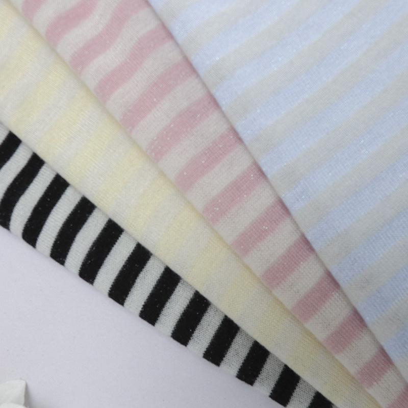 Womens fine striped long sleeve shirt with round neckline made of lightweight jersey Mune Fashion