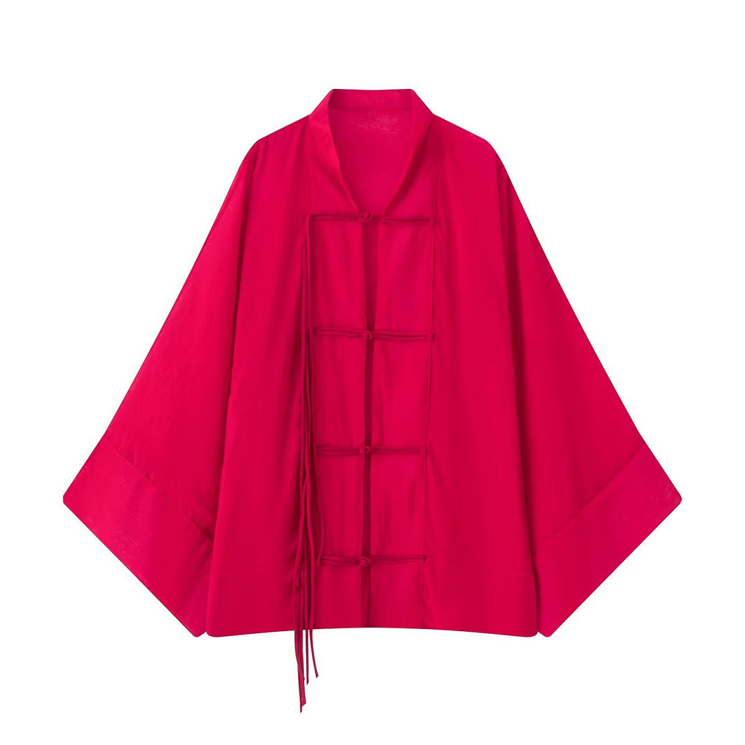 Women Oversized Kimono-Cape with traditional toggle fasteners Mune Fashion