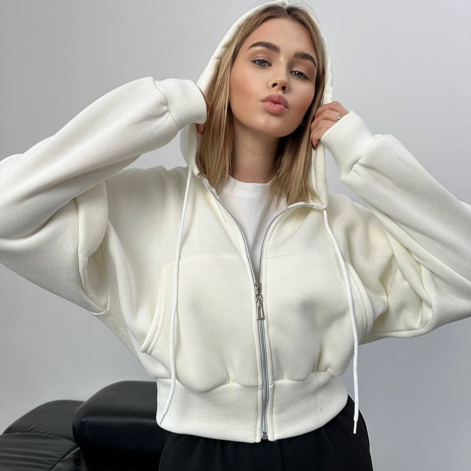 Women's minimalist sculpt-fit lounge set with fitted zipper hoodie and shaping high-waist jog pant Mune Fashion