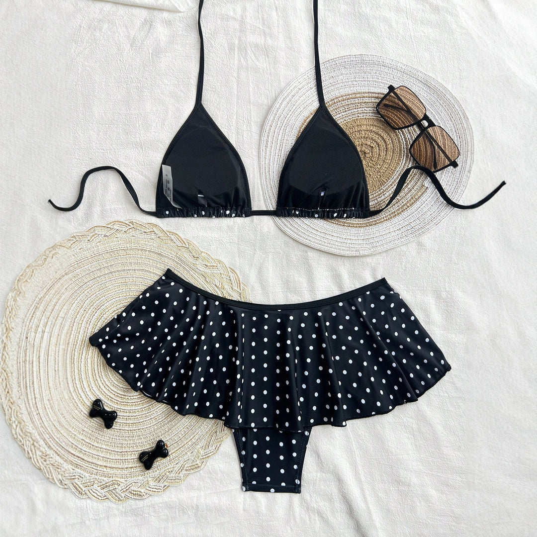 Women's Triangle Bikini with Ruffled Ruffle Mune Fashion