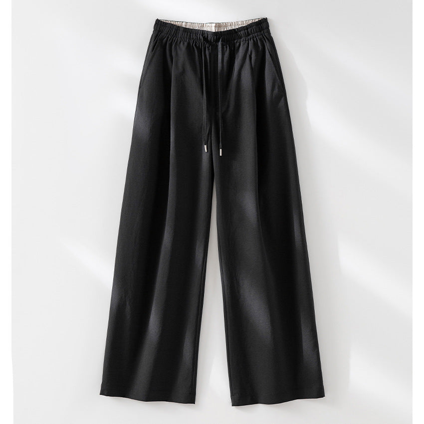 Women's palazzo pants with high elastic waistband, drawstring and flowing width Mune Fashion