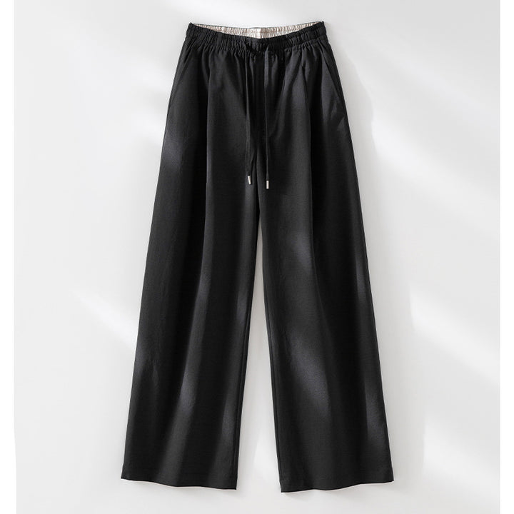Women's palazzo pants with high elastic waistband, drawstring and flowing width Mune Fashion