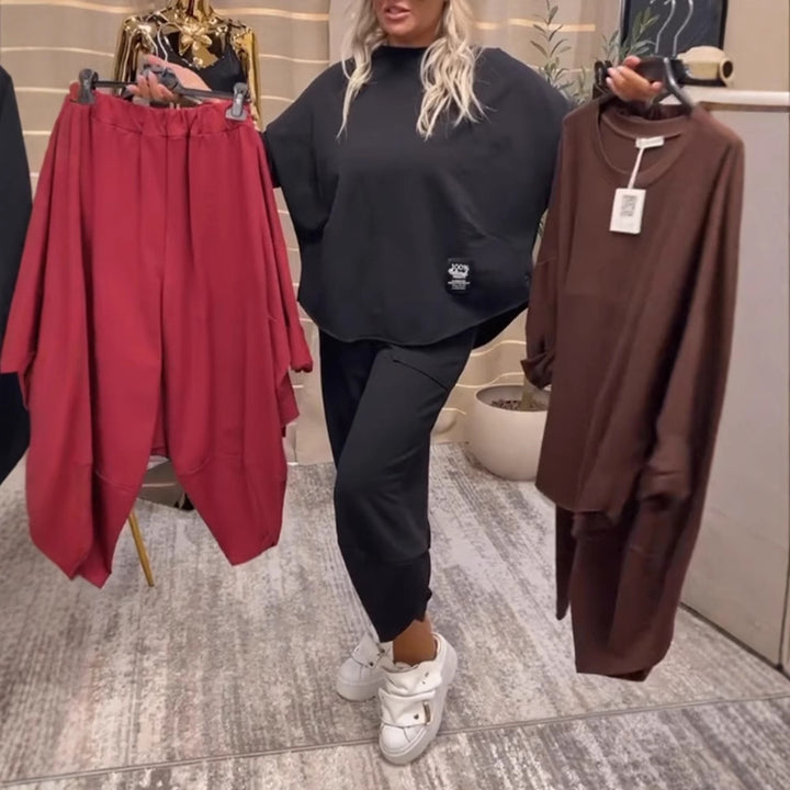 Women's Nano Lounge Set made of oversized cape sweatshirt and tapered jog pant Mune Fashion