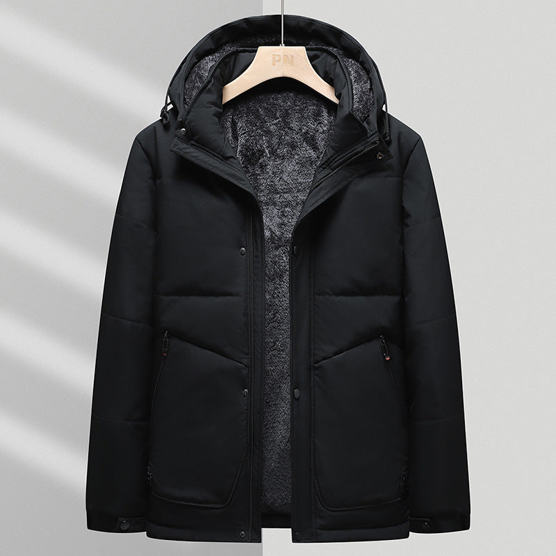 Men's thermal quilted jacket with soft teddy lining, integrated hood & concealed two-way zipper Mune Fashion