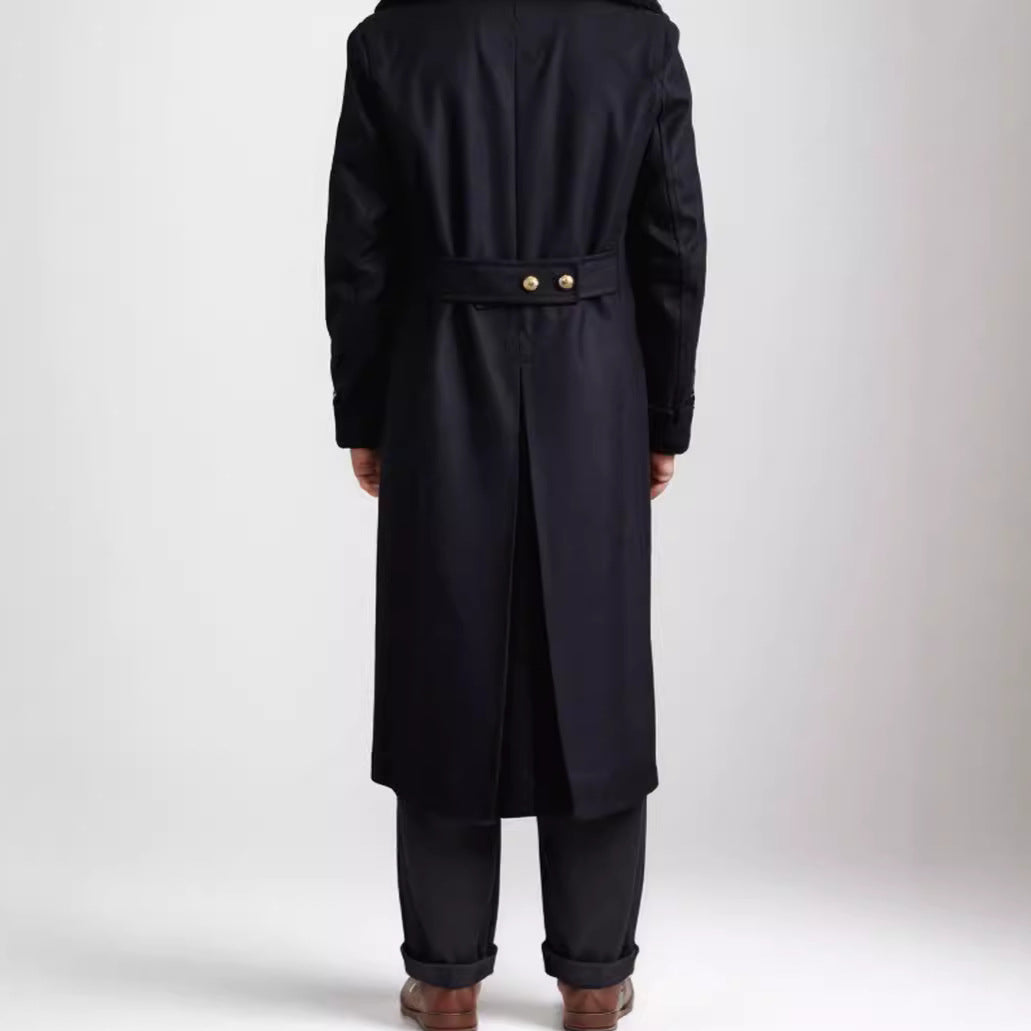 Men's Elegant Double-Breasted Wool Coat with Wide Lapels Mune Fashion