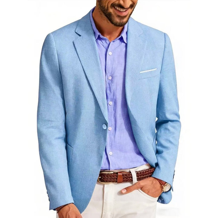 Men's Summer Linen Blazer Jacket with Breathable Fabric and Tailored Fit Mune Fashion