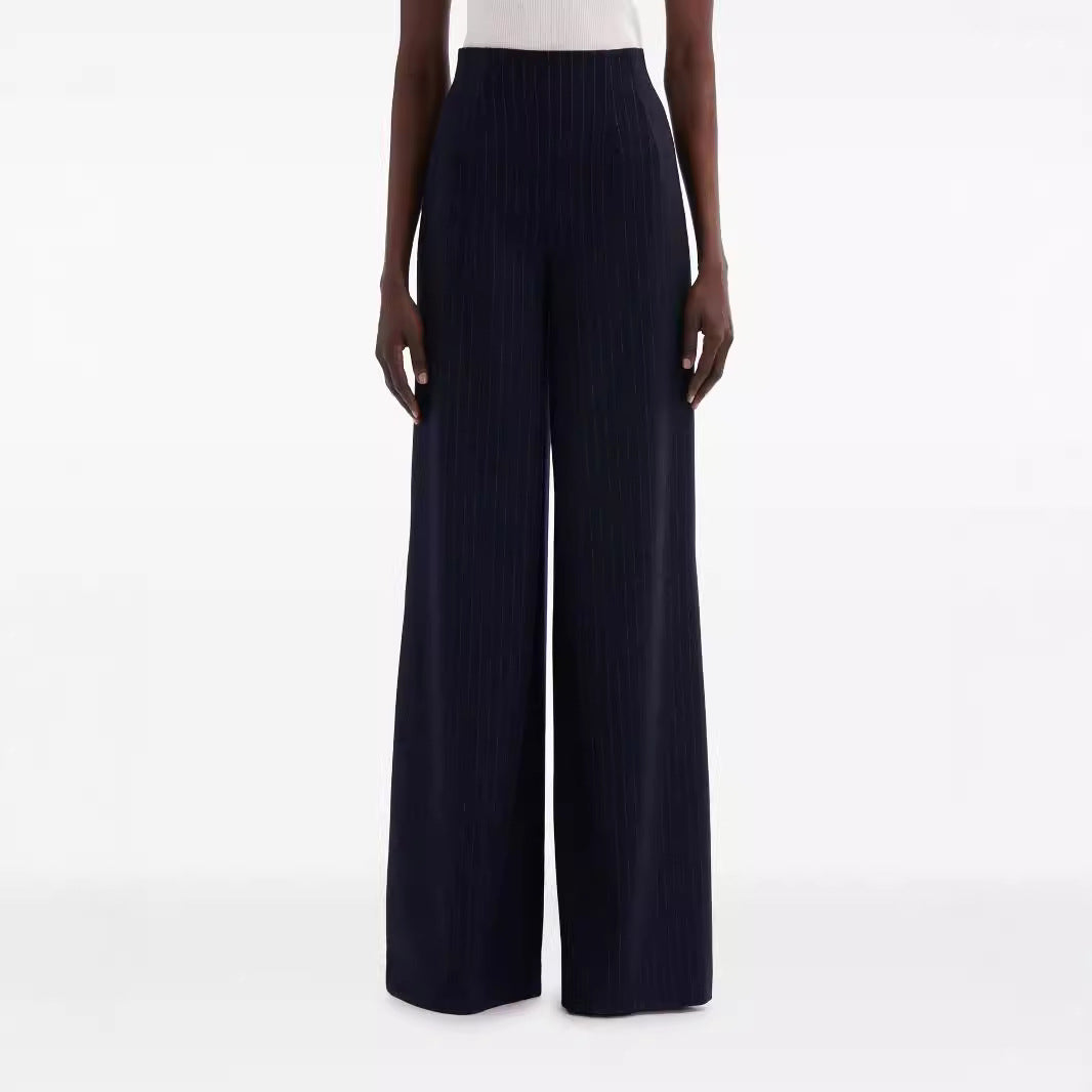 Women's High-Waisted Pleated Palazzo Pants with Wide Leg Mune Fashion