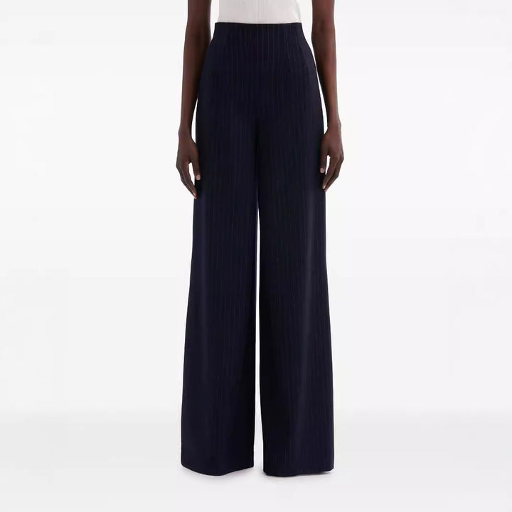 Women's High-Waisted Pleated Palazzo Pants with Wide Leg Mune Fashion